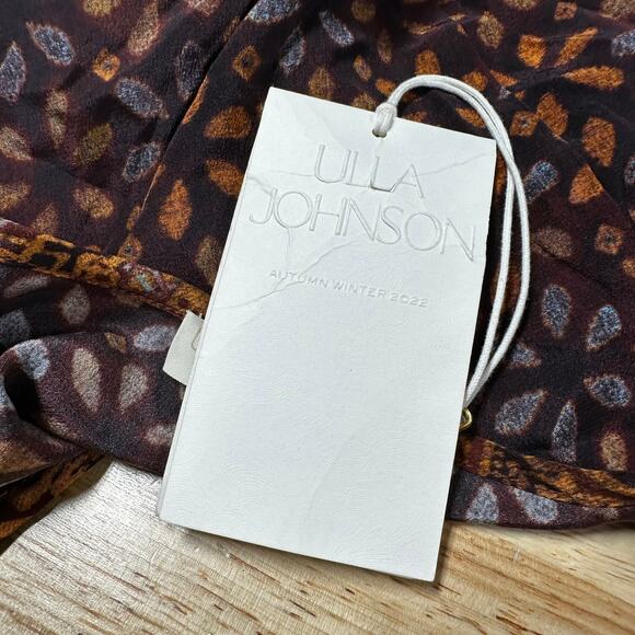 Ulla Johnson NWT Hayana Mini Dress in Agate Brown Size 0 100% Silk Shibori - Picture 5 of 11